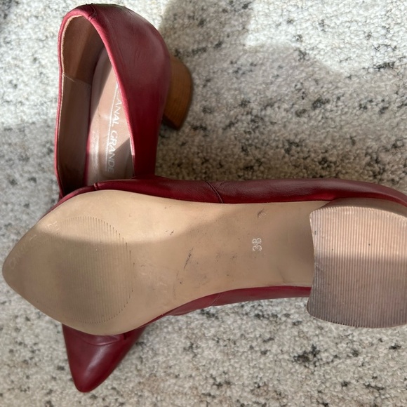 Canal Grande 7.5 (38) EUC near new Women's Red Leather Loafer with ribbons - Picture 11 of 15